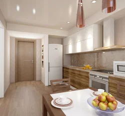 Three-room kitchen design in panel