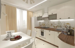 Three-room kitchen design in panel