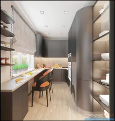Three-room kitchen design in panel