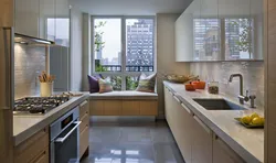 Kitchen with high window photo