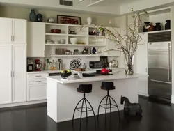 Open shelves in kitchen interior design