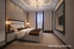 Beige brown bedroom design photo
