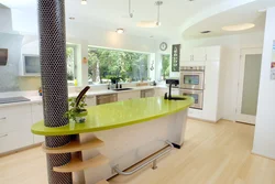 Kitchen photo with bar counter your home