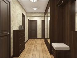 Hallway design with dark doors photo