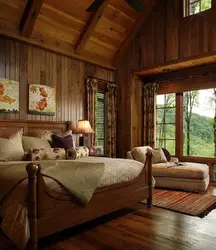 Bedroom design with wood elements