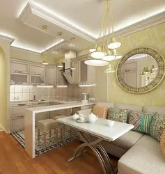 Kitchen Design Living Room 20 M Photo With Zoning