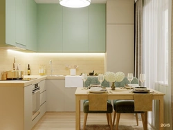 Beige kitchen facades photo