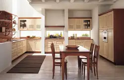 Beige kitchen facades photo