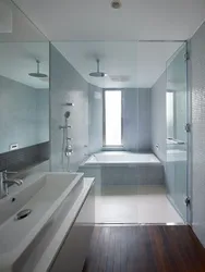 Narrow Long Bathtub With Toilet Design