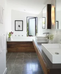 Narrow long bathtub with toilet design