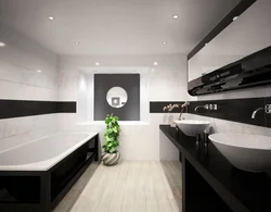Дизайн ванной черные стены