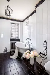 Дизайн ванной черные стены