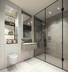 Photo of bathroom cabinets in a modern style