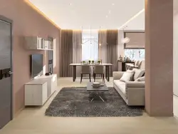 Kitchen living room design in modern style 2023