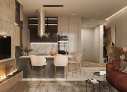 Kitchen Living Room Design In Modern Style 2023