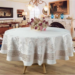 Tablecloth for the kitchen table photo in the kitchen interior