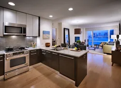 Kitchen and room in one photo