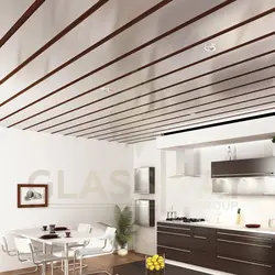 Kitchen ceiling design from photo panels