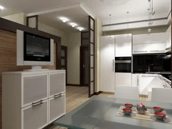 Hallway and kitchen in one room photo design