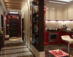 Hallway and kitchen in one room photo design