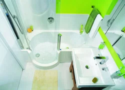 Современный дизайн маленькой ванной без унитаза