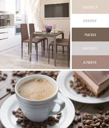 What colors goes with cappuccino in the kitchen interior
