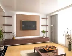 Wall design with tv in living room in modern