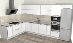 Kitchen design without wall cabinets with window