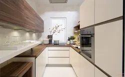 Kitchen design on two sides in a modern style