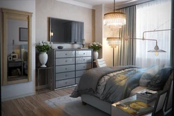 Chest of drawers in the bedroom photo in the interior