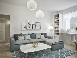 Living Room Interior In Gray Beige Tones