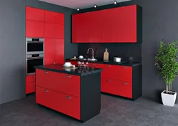 Combination of black in the kitchen interior