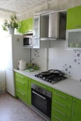 Kitchen design 3 by 2 with refrigerator photo