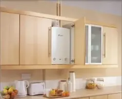 Kitchens with hood and column photo