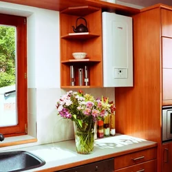 Kitchens with hood and column photo