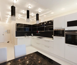 Black And White Built-In Kitchen Photo