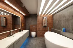 Brick interior in the bathroom