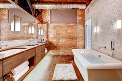 Brick interior in the bathroom