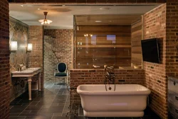 Brick Interior In The Bathroom