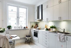Small kitchen design in Scandinavian style