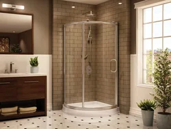Bath and shower combined with bathtub photo