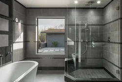 Bath and shower combined with bathtub photo