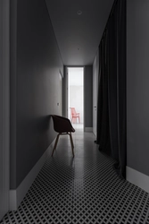 Gray wallpaper in the hallway photo