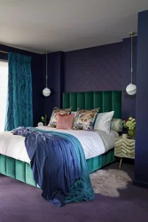 Colors combined with green in the bedroom interior photo