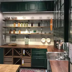Kitchen budbin ikea in the interior green