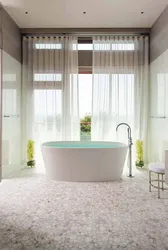 Floor bathtub in the interior