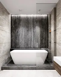 Floor bathtub in the interior