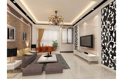 Living room in modern style photo design in the house real