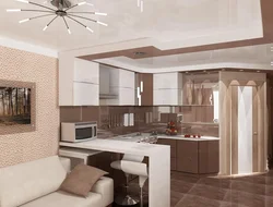 Living room and kitchen together interior design