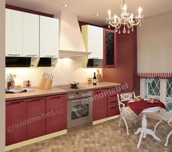 What colors goes with burgundy in the kitchen interior